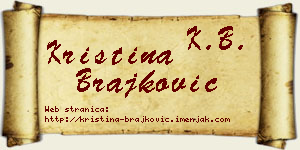 Kristina Brajković vizit kartica